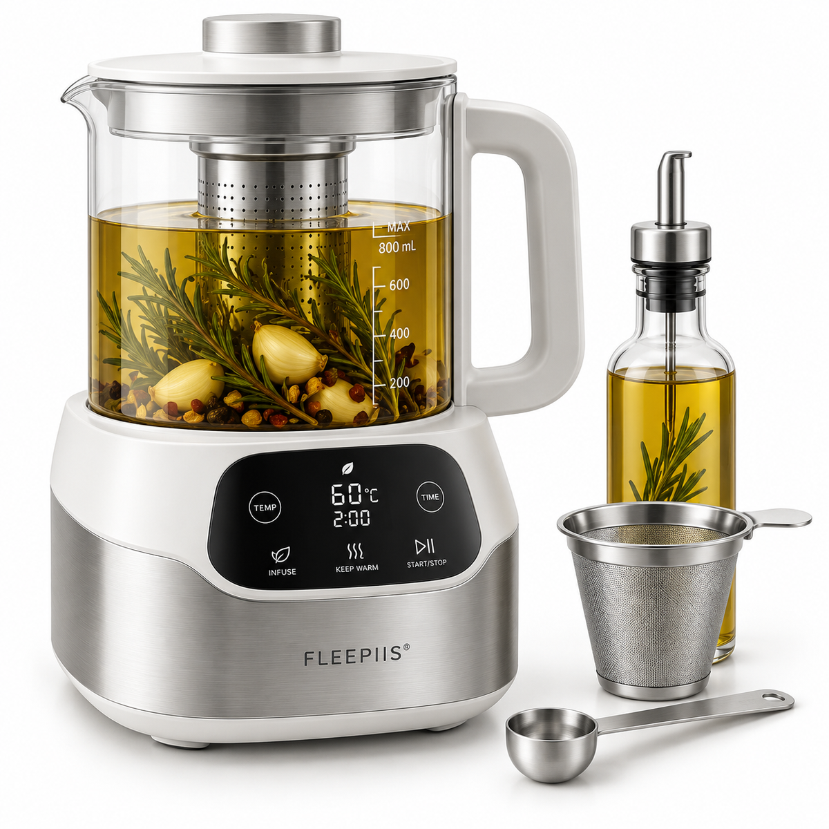FLEEPIIS® OilBloom 800mL Low-Temperature Culinary Oil Infusion Maker