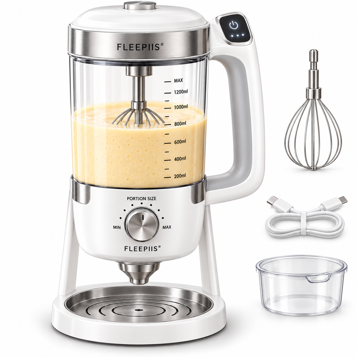 FLEEPIIS® BatterFlow 1200mL Automatic Batter Mixer & Portion Dispenser