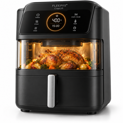 FLEEPIIS® CrispLift Steam Air Fryer with Auto-Lifting Technology