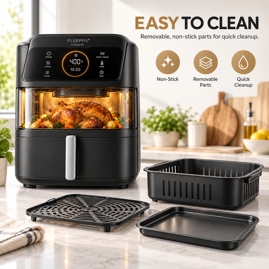 FLEEPIIS® CrispLift Steam Air Fryer with Auto-Lifting Technology