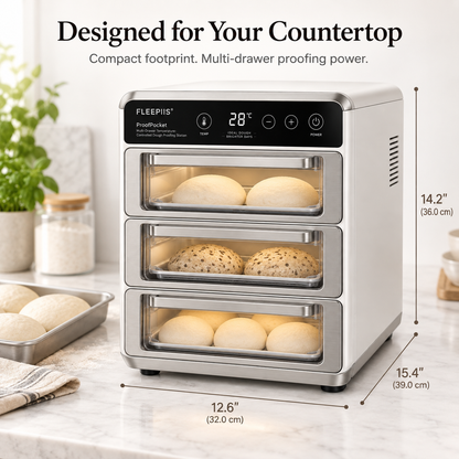 FLEEPIIS® ProofPocket 3-Drawer Temperature-Controlled Dough Proofing Station