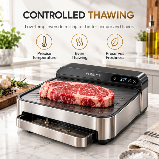 FLEEPIIS® ThawBridge Temperature-Controlled Food Defrosting Station with Removable Drip Tray