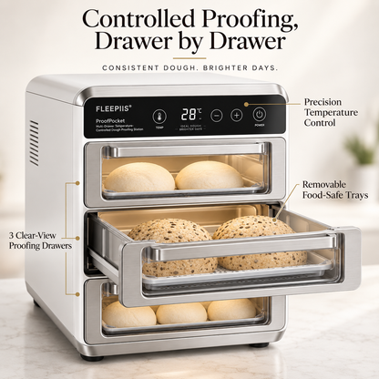 FLEEPIIS® ProofPocket 3-Drawer Temperature-Controlled Dough Proofing Station