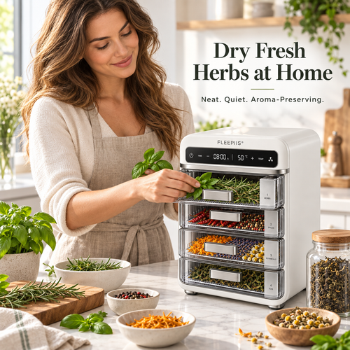 FLEEPIIS® HerbVault 4-Chamber Herb & Botanical Dehydrator with Precision Temperature Control