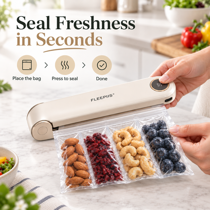 FLEEPIIS® FreshFold Foldaway Rechargeable Food Bag Heat Sealer