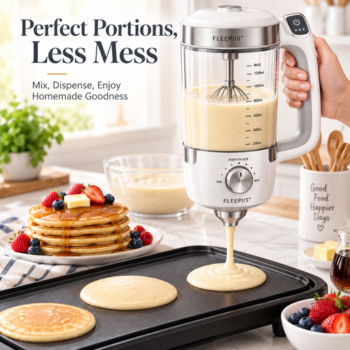 FLEEPIIS® BatterFlow 1200mL Automatic Batter Mixer & Portion Dispenser