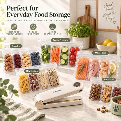 FLEEPIIS® FreshFold Foldaway Rechargeable Food Bag Heat Sealer