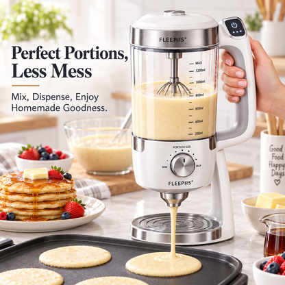 FLEEPIIS® BatterFlow 1200mL Automatic Batter Mixer & Portion Dispenser