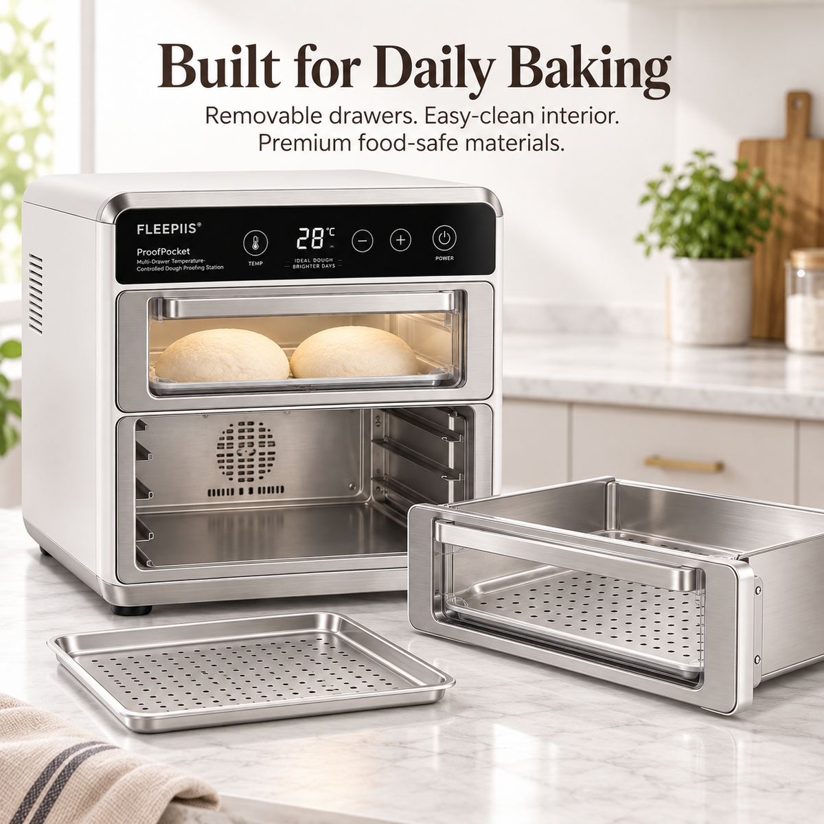FLEEPIIS® ProofPocket 3-Drawer Temperature-Controlled Dough Proofing Station