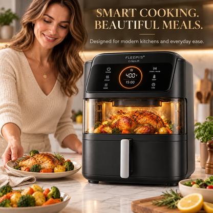 FLEEPIIS® CrispLift Steam Air Fryer with Auto-Lifting Technology