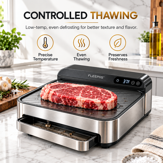 FLEEPIIS® ThawBridge Temperature-Controlled Food Defrosting Station with Removable Drip Tray